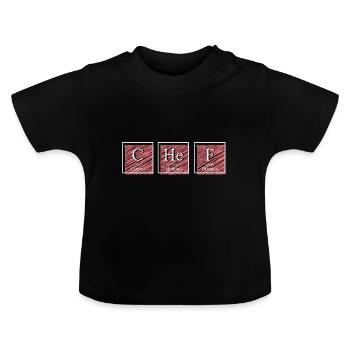 Carbone hélium fluor. Cadeau de gestionnaire de cuisine - T-shirt bio col rond Bébé - noir - Devant
