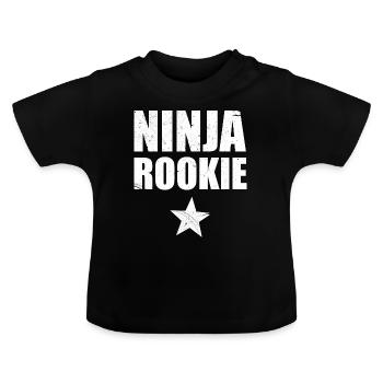 Ninja Warrior - Ninja Rookie - Baby Organic T-Shirt with Round Neck - black - Front
