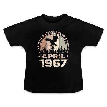Incomparable since April 1967, 57th Anniversary - Baby Organic T-Shirt with Round Neck - black - Front