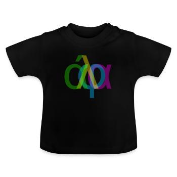 Alpha Typo - T-shirt bio col rond Bébé - noir - Devant