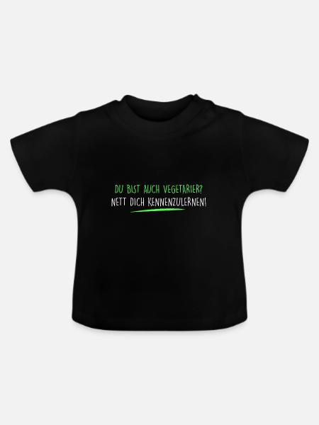 Du bist auch Vegetarier? - Baby Bio-T-Shirt mit Rundhals - Schwarz