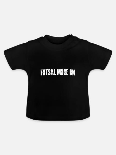 Futsal Mode On 16 - Baby Bio-T-Shirt mit Rundhals - Schwarz