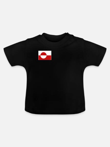 Grönland Flagge - Baby Bio-T-Shirt mit Rundhals - Schwarz