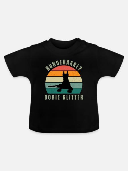 Dobie Glitter Retro Sunset - Baby Bio-T-Shirt mit Rundhals - Schwarz