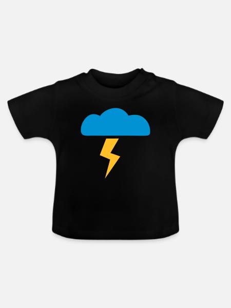 Gewitter - Baby Bio-T-Shirt mit Rundhals - Schwarz