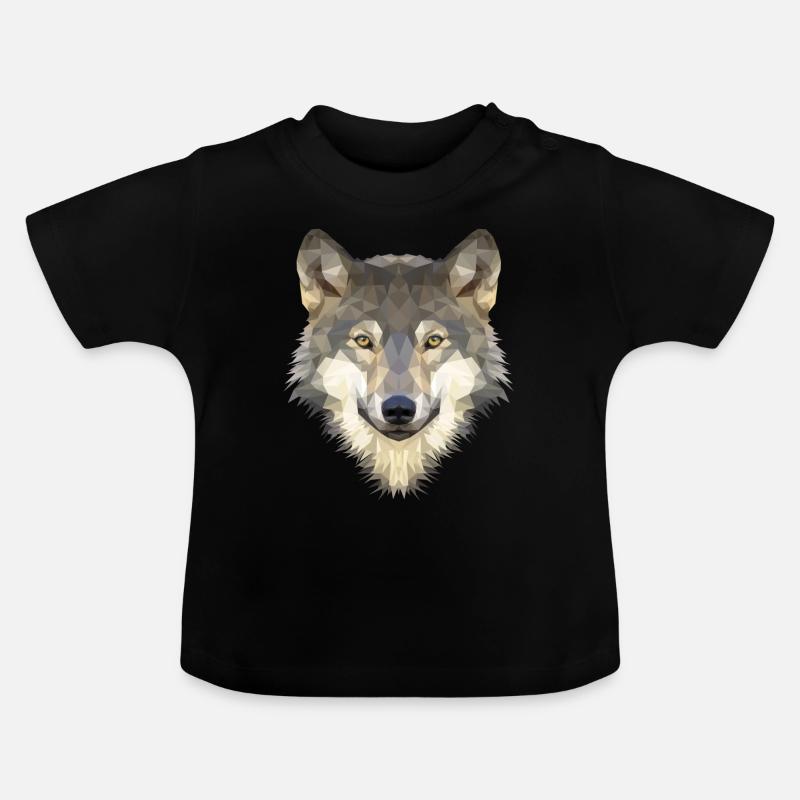 loup - T-shirt bio col rond Bébé - noir
