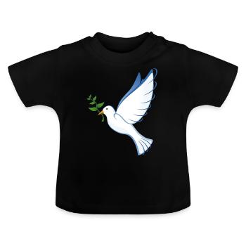 Friedenstaube - T-shirt bio col rond Bébé - noir - Devant