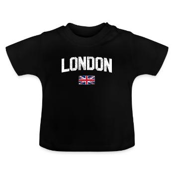 Londres Angleterre Union Jack - T-shirt bio col rond Bébé - noir - Devant