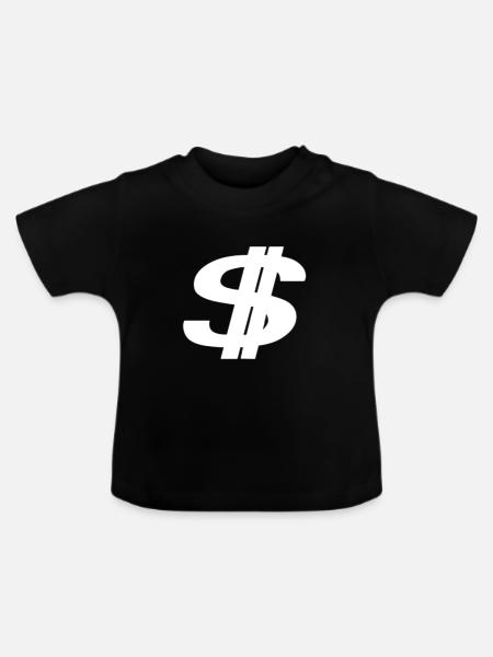 Dollar - Baby Bio-T-Shirt mit Rundhals - Schwarz