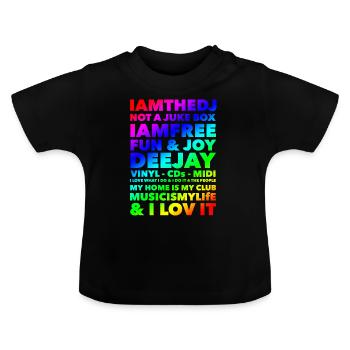 JE SUIS LE DJ - T-shirt bio col rond Bébé - noir - Devant