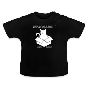 Chat de Schroedinger - expérience avec la boîte - T-shirt bio col rond Bébé - noir - Devant