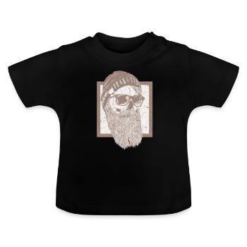 Barbe - Barbe, crâne - T-shirt bio col rond Bébé - noir - Devant