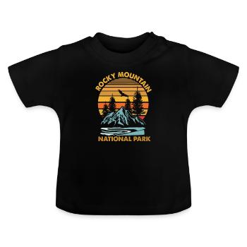 rocky mountain - Shirt - Baby Bio-T-Shirt mit Rundhals - Schwarz - Vorne