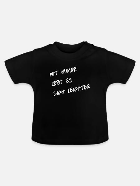 Humor - Økologisk T-shirt til baby, rund hals - sort