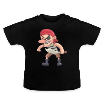 Pirates sabre de pirates - T-shirt bio col rond Bébé - noir - Devant