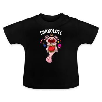 Axolotl Pun Snaxolotl Funny Lurch Shirt - T-shirt bio col rond Bébé - noir - Devant