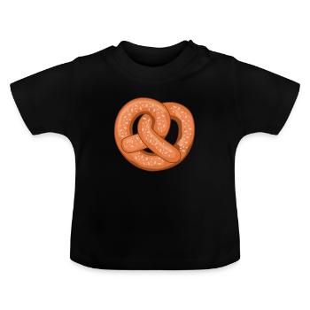 Brezel - Baby Bio-T-Shirt mit Rundhals - Schwarz - Vorne