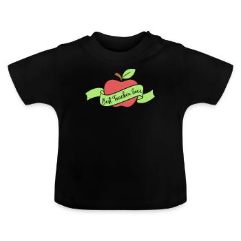 Lehrer Lehrerin Geschenk Dozent Dozentin Süß Shirt - Baby Bio-T-Shirt mit Rundhals - Schwarz - Vorne