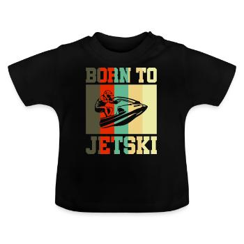 Born to Jetski Jet Ski Geschenk - Baby Bio-T-Shirt mit Rundhals - Schwarz - Vorne