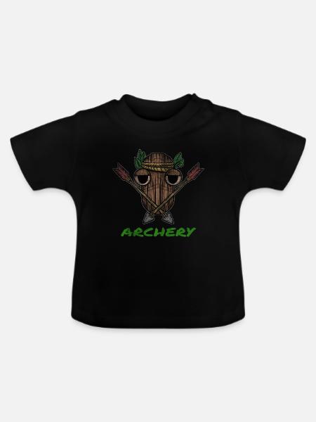 Pfeil und Bogenschiessen Armbrust Geschenk - Baby Bio-T-Shirt mit Rundhals - Schwarz