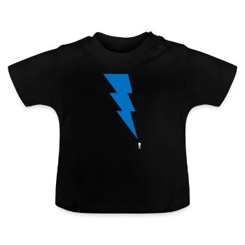 Gewitter - Blitz - Blitzschlag - Strichmännchen 9 - Baby Bio-T-Shirt mit Rundhals - Schwarz - Vorne