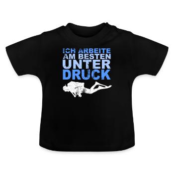 Tauchen Druck Luft Spruch Lustig Geschenk Taucher - Baby Bio-T-Shirt mit Rundhals - Schwarz - Vorne