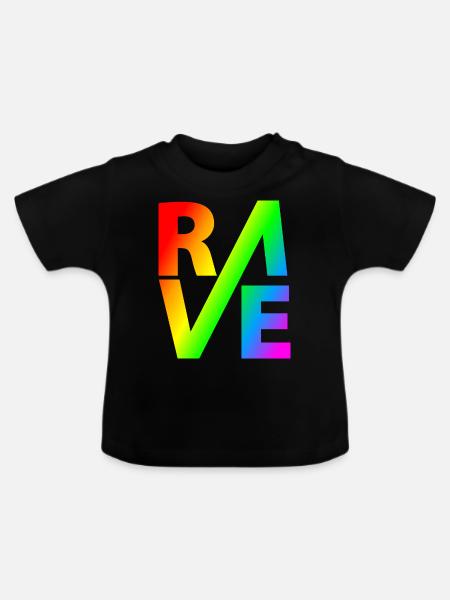 Rave Regenbogen Lgbt - Baby Bio-T-Shirt mit Rundhals - Schwarz
