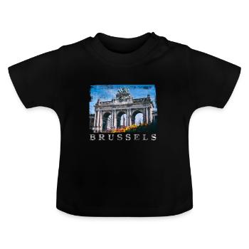 | Brüssel Cinquantenaire - Baby Bio-T-Shirt mit Rundhals - Schwarz - Vorne
