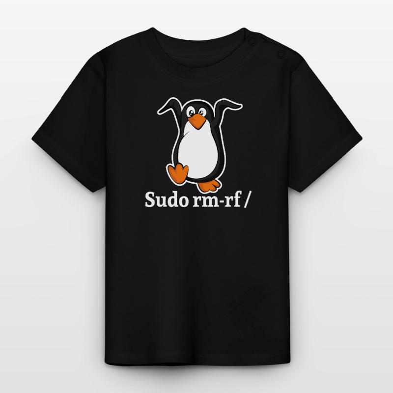 Tux Linux Pingouin Sudo Rm Rf | Computerfreak Hack T-shirt bio col rond Bébé