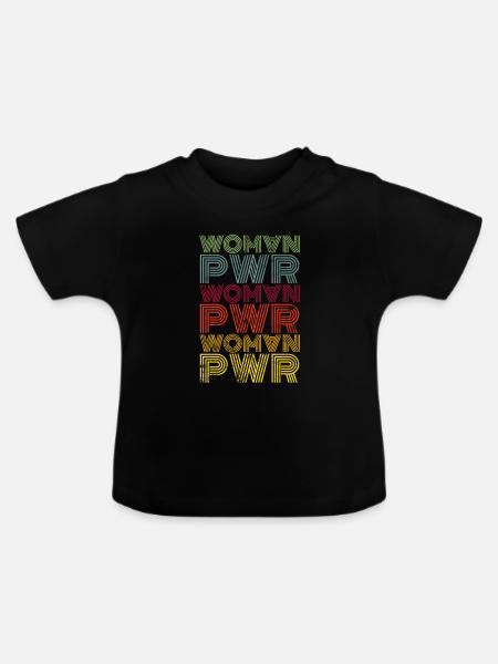 Frauen Power Retro - Baby Bio-T-Shirt mit Rundhals - Schwarz