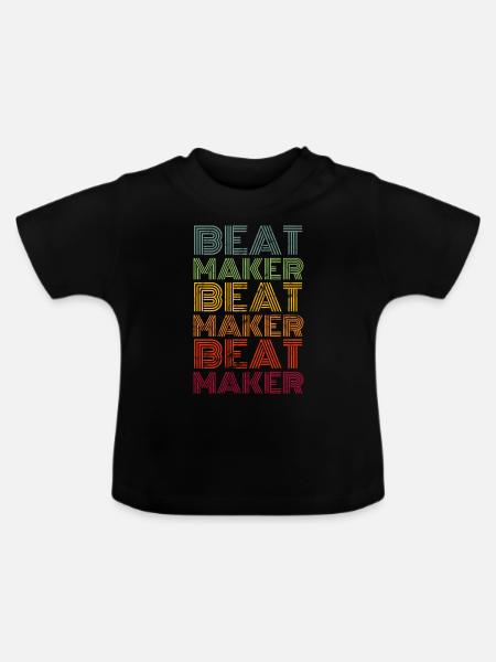 Beat Maker Retro - Baby Bio-T-Shirt mit Rundhals - Schwarz