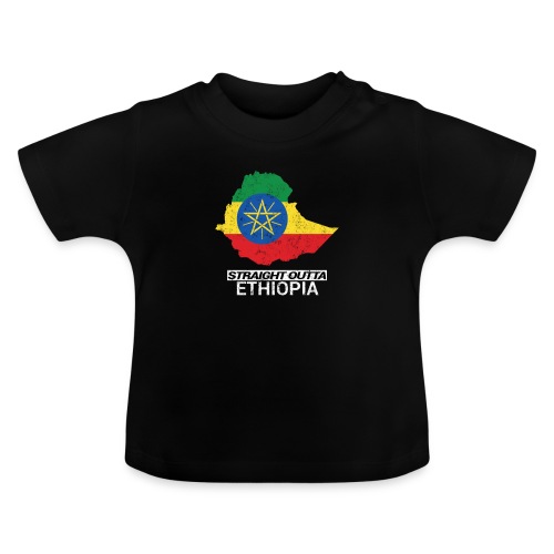 Straight Outta Ethiopia country map - Baby Organic T-Shirt with Round Neck