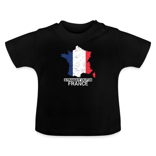 Straight Outta France country map &flag - Baby Organic T-Shirt with Round Neck