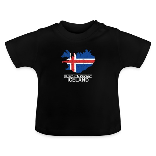 Straight Outta Iceland country map - Baby Organic T-Shirt with Round Neck