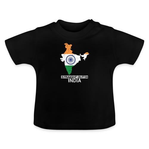 Straight Outta India (Bharat) country map flag - Baby Organic T-Shirt with Round Neck