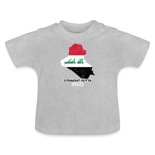 Straight Outta Iraq country map & flag - Baby Organic T-Shirt with Round Neck