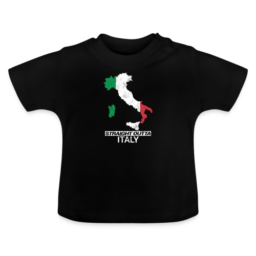 Straight Outta Italy (Italia) country map flag - Baby Organic T-Shirt with Round Neck