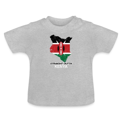 Straight Outta Kenya country map & flag - Baby Organic T-Shirt with Round Neck
