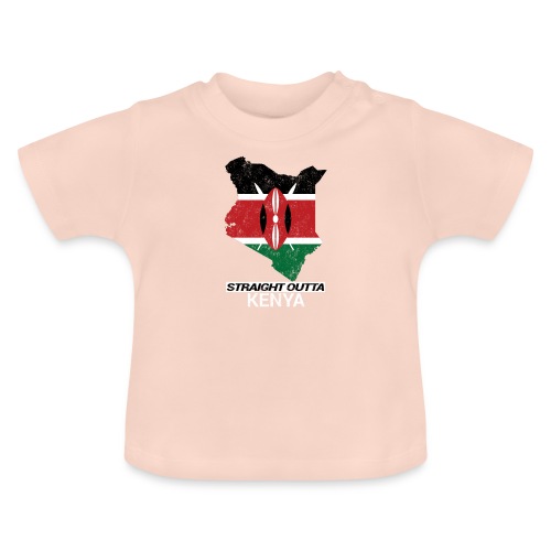Straight Outta Kenya country map & flag - Baby Organic T-Shirt with Round Neck