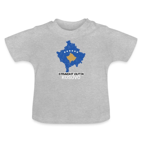 Straight Outta Kosovo country map - Baby Organic T-Shirt with Round Neck
