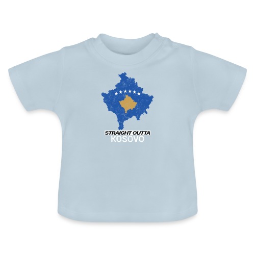 Straight Outta Kosovo country map - Baby Organic T-Shirt with Round Neck