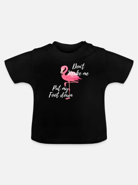 Flamingos Flamingo - Baby Bio-T-Shirt mit Rundhals - Schwarz
