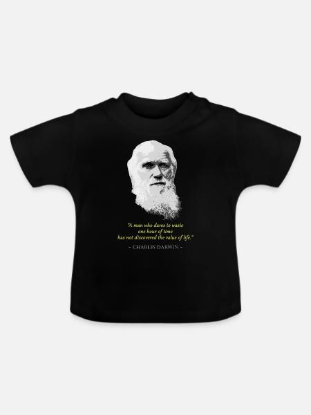 Charles DarwinZitat - Baby Bio-T-Shirt mit Rundhals - Schwarz