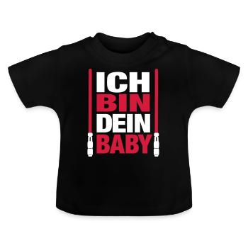 Ich bin dein Baby Vater Geschenk Geburt Sci-Fi Fun - Baby Bio-T-Shirt mit Rundhals - Schwarz - Vorne