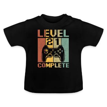 Level 21 complete - T-shirt bio col rond Bébé - noir - Devant