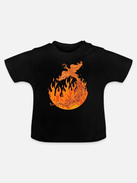 Phönix - Baby Bio-T-Shirt mit Rundhals - Schwarz