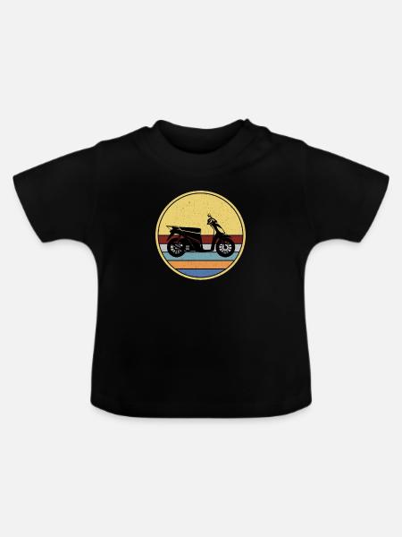 Motorroller Rollerfahrer Motorrad - Baby Bio-T-Shirt mit Rundhals - Schwarz