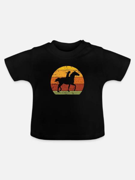 Muss Reiten - Baby Bio-T-Shirt mit Rundhals - Schwarz