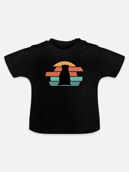 Bär Wildnis Braunbär - Baby Bio-T-Shirt mit Rundhals - Schwarz