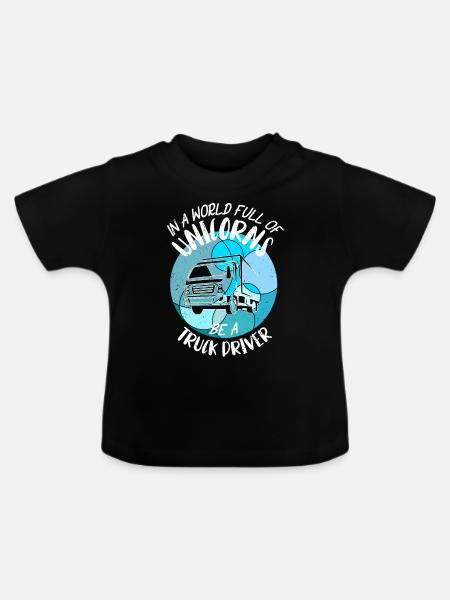Fernfahrer LKW Fahrer Berufskraftfahrer - Baby Bio-T-Shirt mit Rundhals - Schwarz